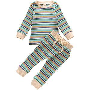 Baby Girl Stripes Spring Outfit Top Shirt & Pants